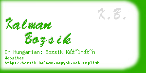 kalman bozsik business card